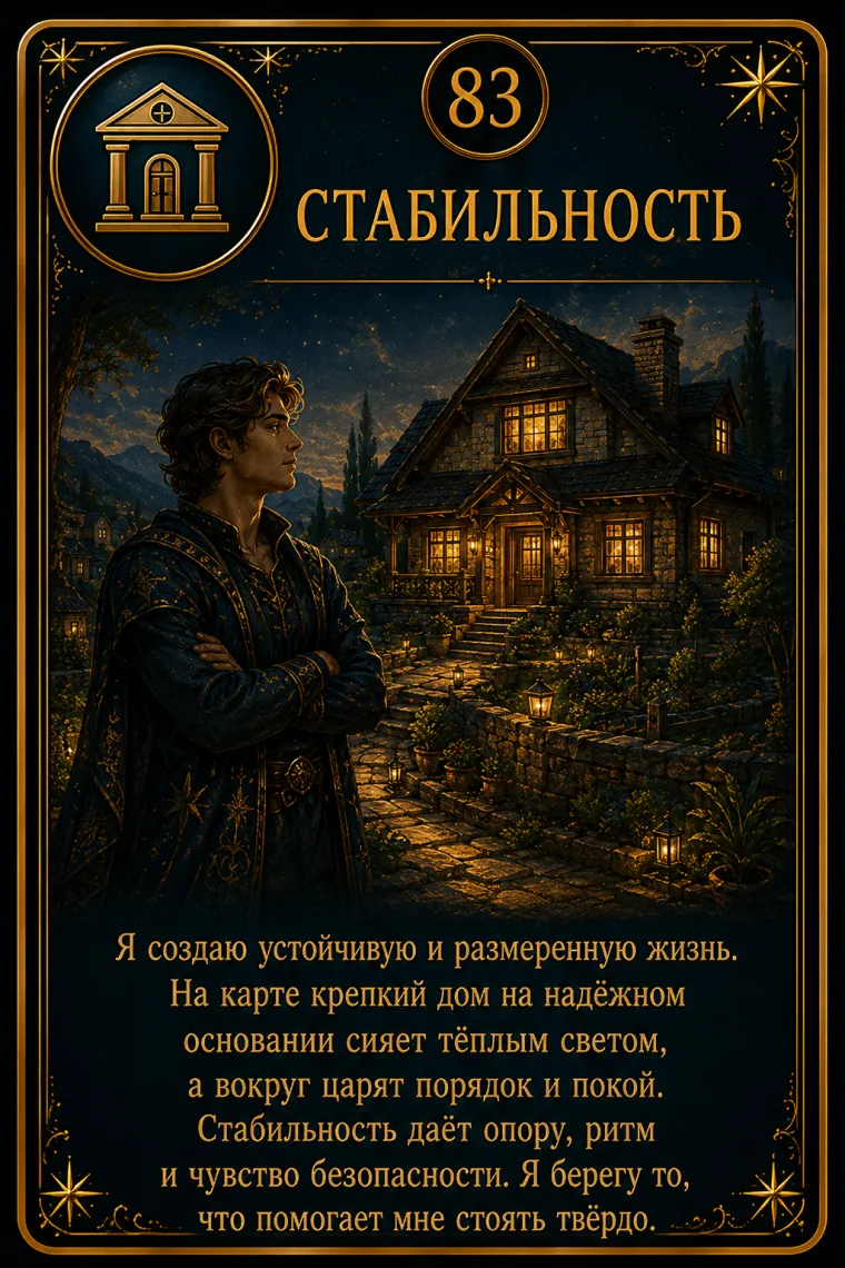 Карта ценности «Фитнес»: человек тренируется в чистом светлом пространстве с ощущением силы и формы; пиктограмма кластера «Жизненность и приключение»